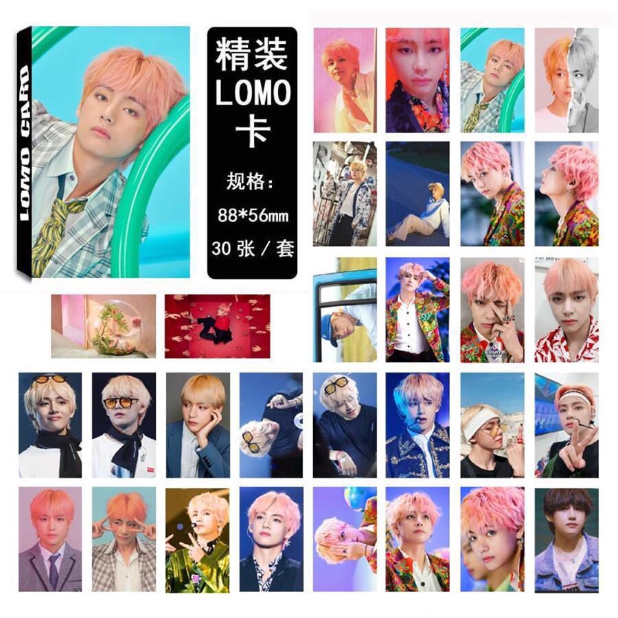 [BS] BISA COD 30pcs Kpop BTS BT21 Love Yourself Paper Lomo Photo Card Jungkook Suga HD Photocard - KP222