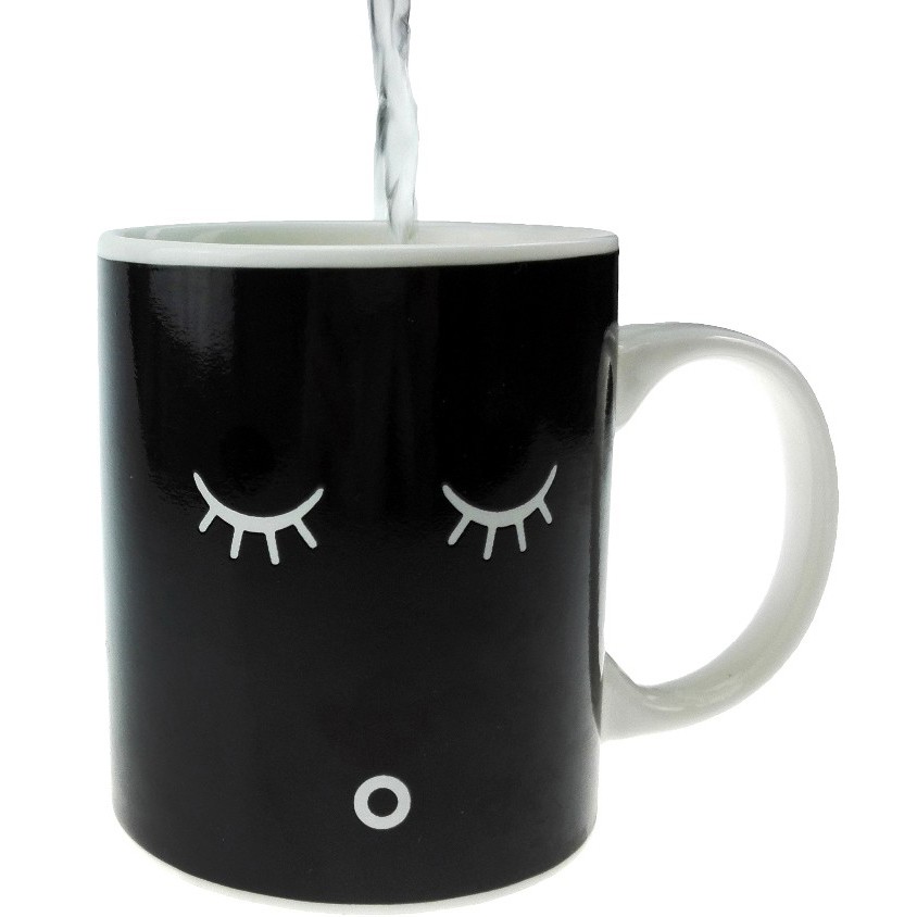 Magic Mug OMHZ4QBK Cangkir Sensitif Suhu Motif Smile Face - Black