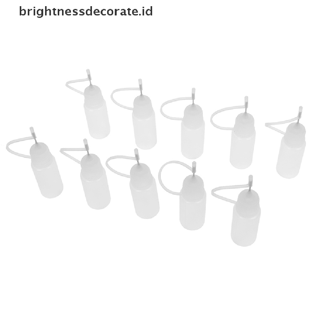 10pcs Botol Aplikator Lem 10ml Model Remas Untuk Kerajinan Kertas Quilling