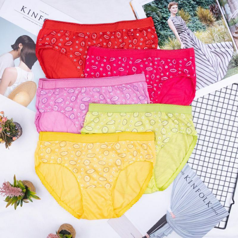 3pcs celana dalam wanita motif bunga | cd versini 3 in 1 termurah