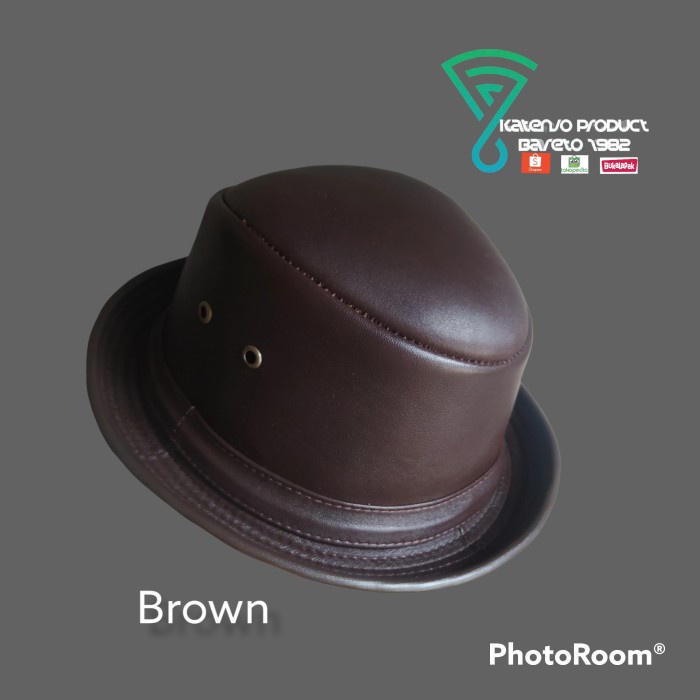 Topi Pria topi pria koboy kulit asli termurah topi tompi - Cokelat, S 55-56cm(O0B7) Topi Snapback Im