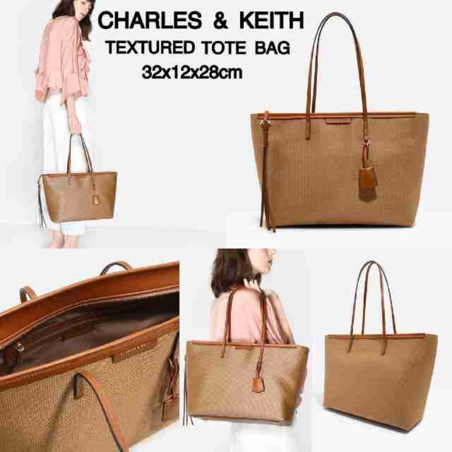 CHARLES & KEITH TEXTURED TOTE BAG