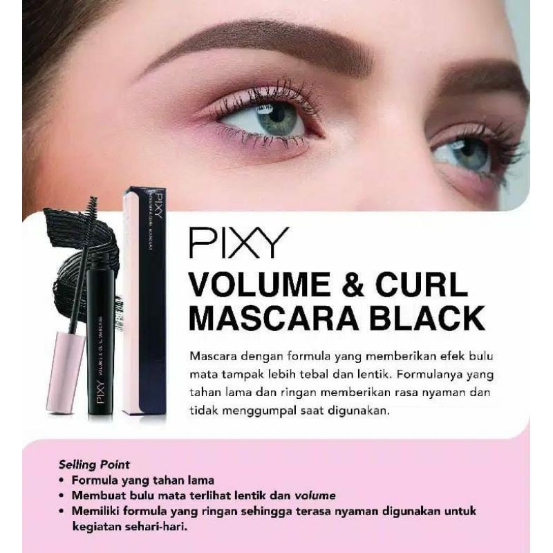 PIXY MASCARA VOLUME &amp; CURL WATERPROOF ~ ORIGINAL 100%