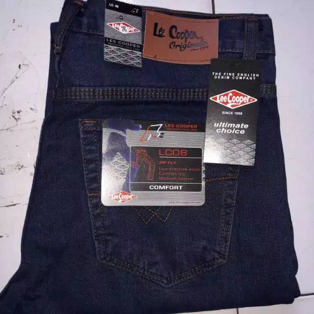  Celana  jeans casual branded leecoper biru navy standar 