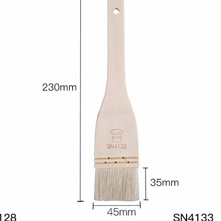 sanneng wool pastry brush wooden handle 4.5cm SN4133/ kuas gagang kayu