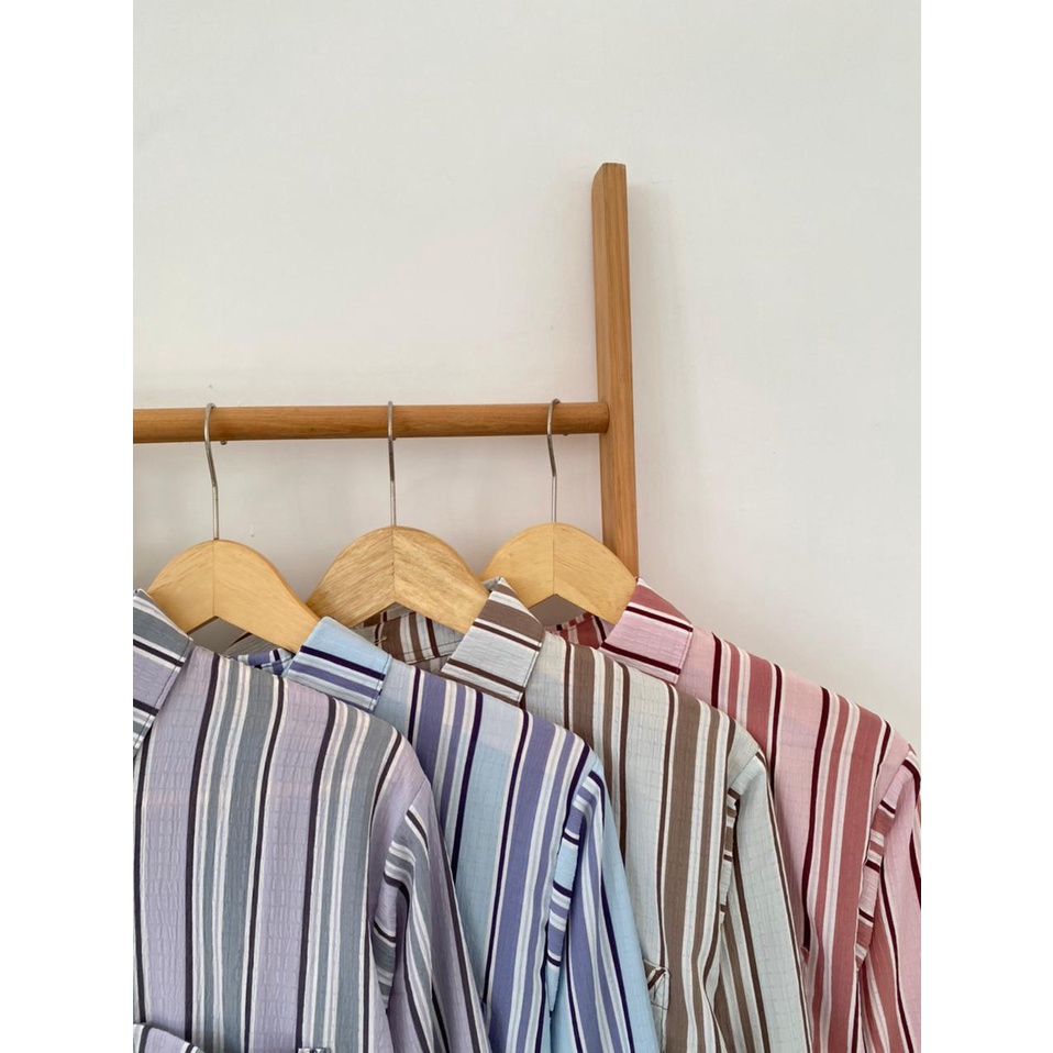 Amy Shirt Kemeja Stripe Salur Wanita