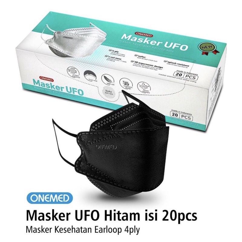 Masker Onemed KF94 Masker Medis UFO Hitam