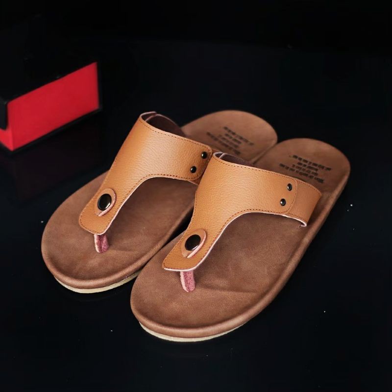 RAJA X CLOVER SANDAL KULIT PRIA BLACK BROWN TAN KULIT SAPI ASLI ORIGINAL