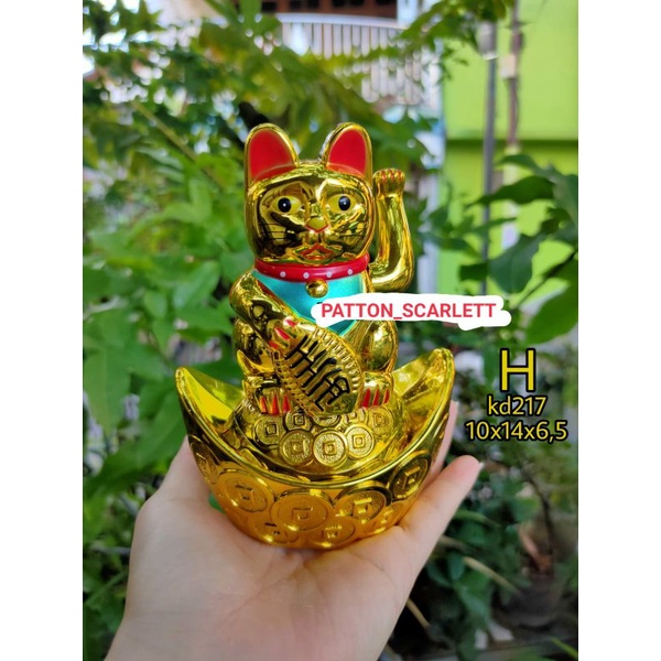 KUCING MANEKI KUCING MANEKI NEKO KUCING HOKI LUCKY CAT PATUNG KUCING KEBERUNTUNGAN PATTON_SCARLETT H