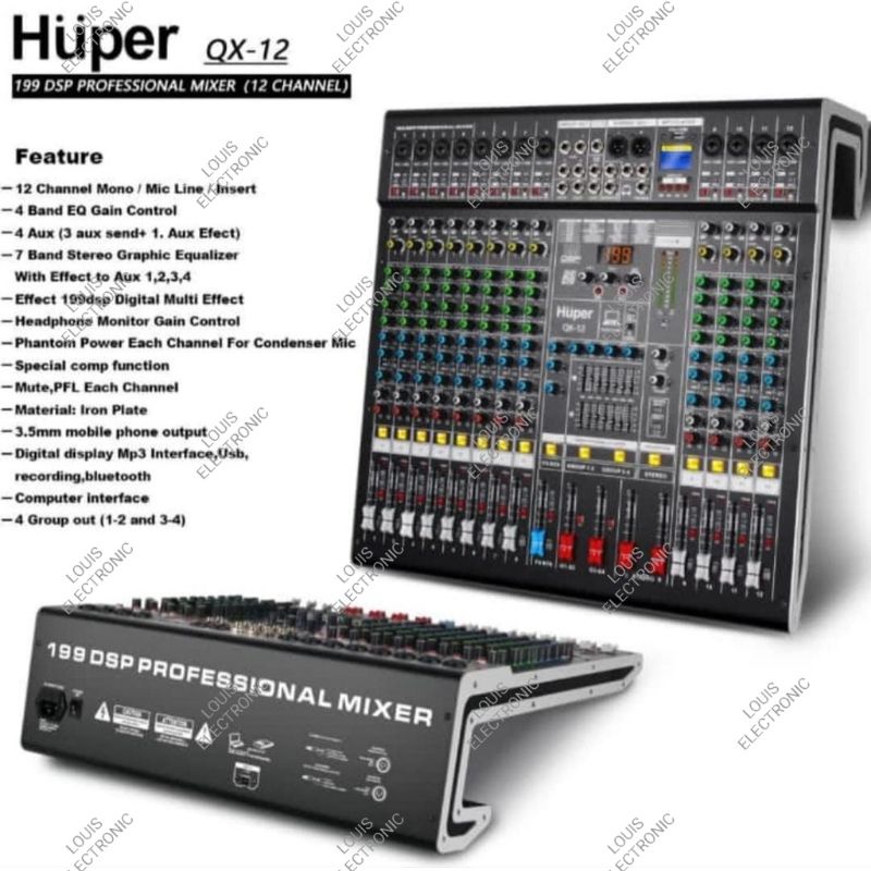 Mixer Audio HUPER QX12 QX 12 QX-12 12 Channel ORIGINAL