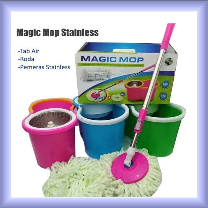 Magic Mop Sinda Dry Spin Stainles Steel alat pel model Magic Mop Sinda Dry Spin Stainles Steel alat pel model