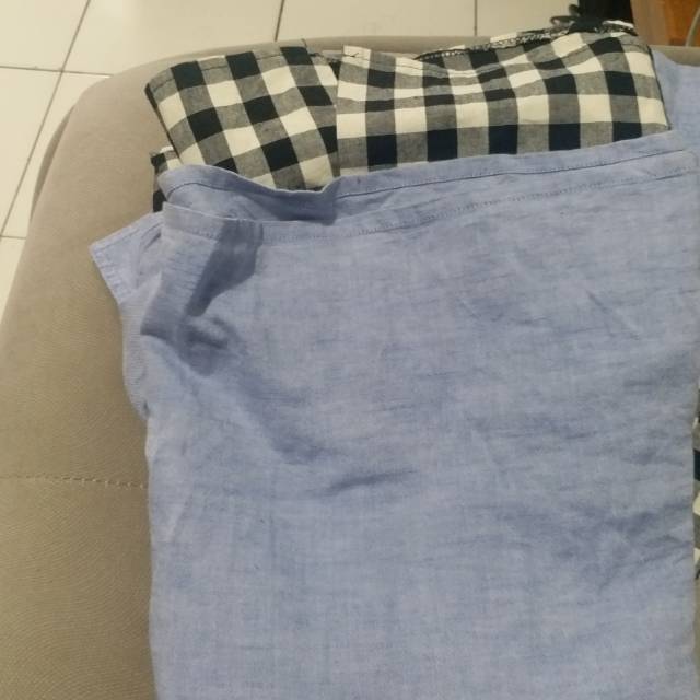Kemeja kotak sm kemeja biru laut