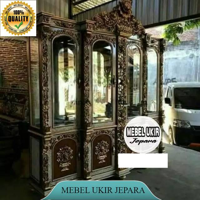 lemari hias shima, lemari hias ukiran jati, mebel ukir jepara