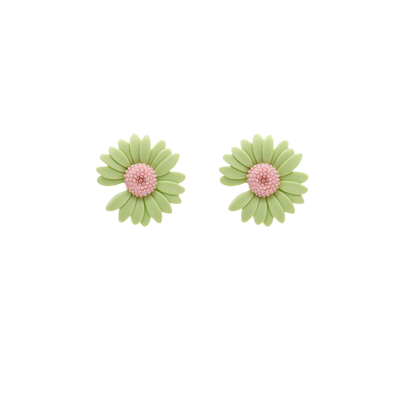 Anting Klip On Tanpa Tindik Desain Bunga Daisy Bahan Resin Untuk Wanita