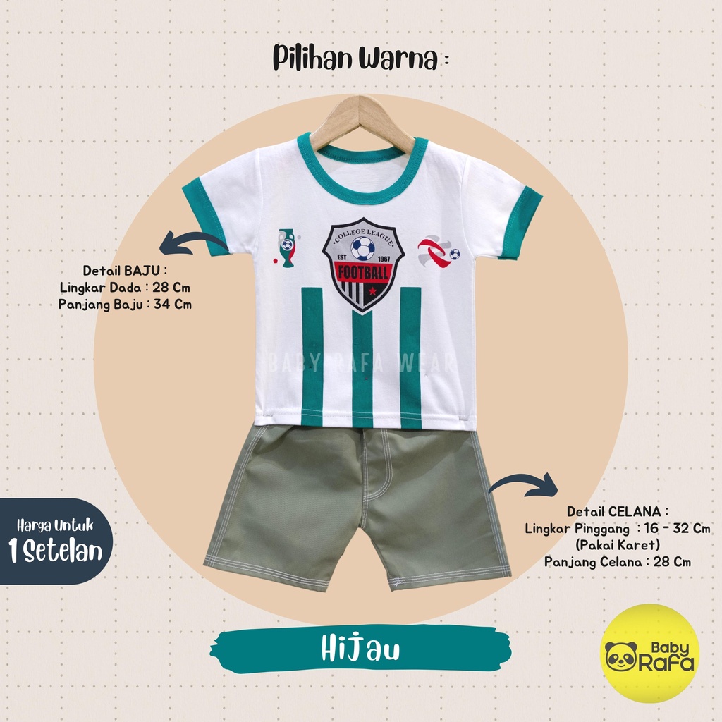 Setelan Pendek Baju Bayi Laki - Laki 3 - 18 Bulan merk DONT STOP motif FOOTBALL