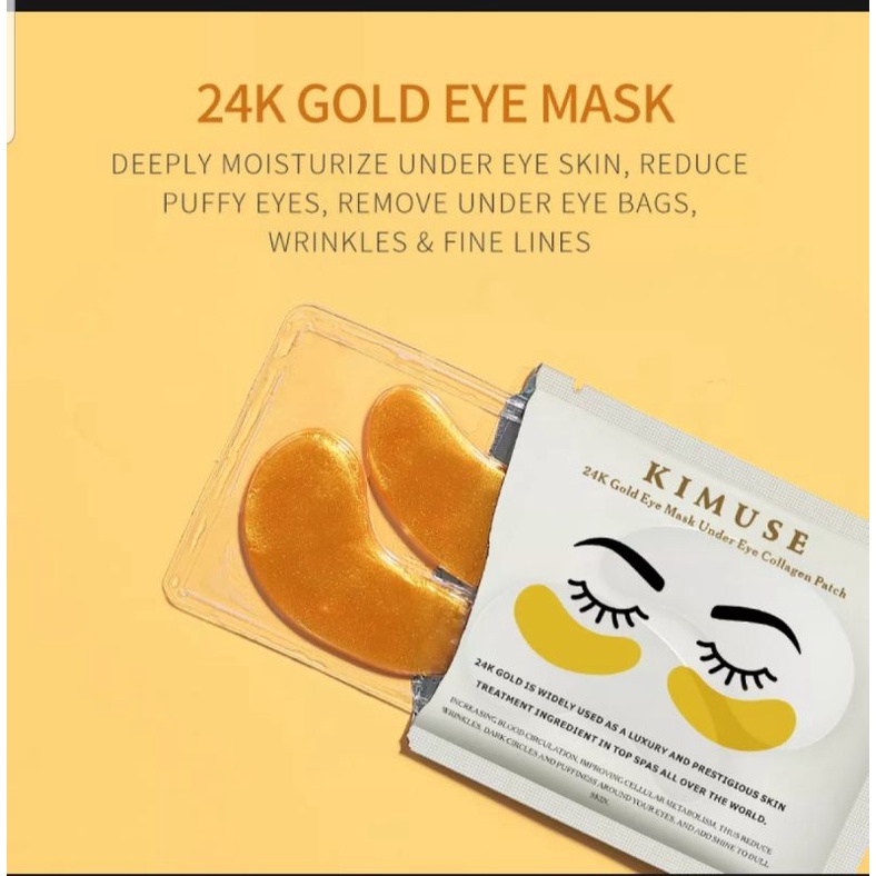 [COD &amp; READY STOCK] KIMUSE 24K GOLD UNDER EYE COLLAGEN | EYE MASK | EYE PATCH | MASKER MATA KOLAGEN