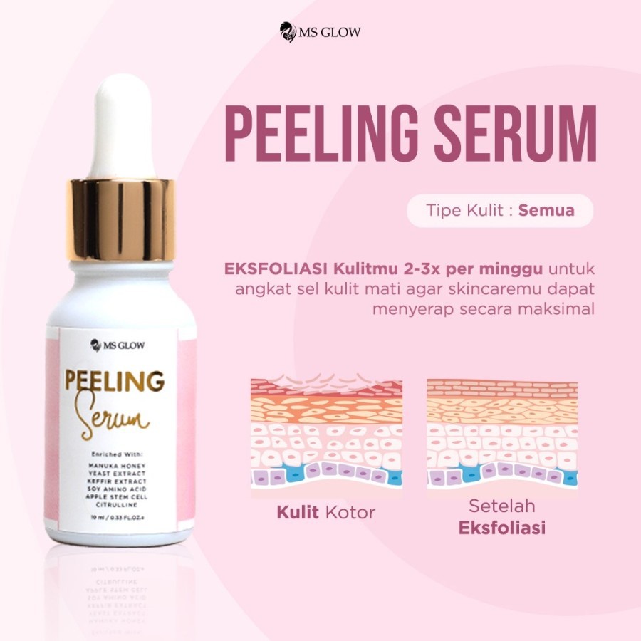 MS Glow Peeling Serum GIRLSNEED77 Essence Eksfoliasi yang Membantu Meregenerasikan Sel Kulit Wajah