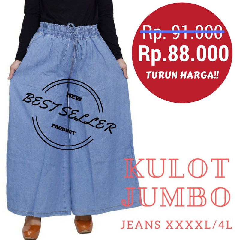 Kulot Jeans Jumbo - Celana Jeans Panjang - Jeans Jumbo Panjang - Kulot Jumbo Panjang