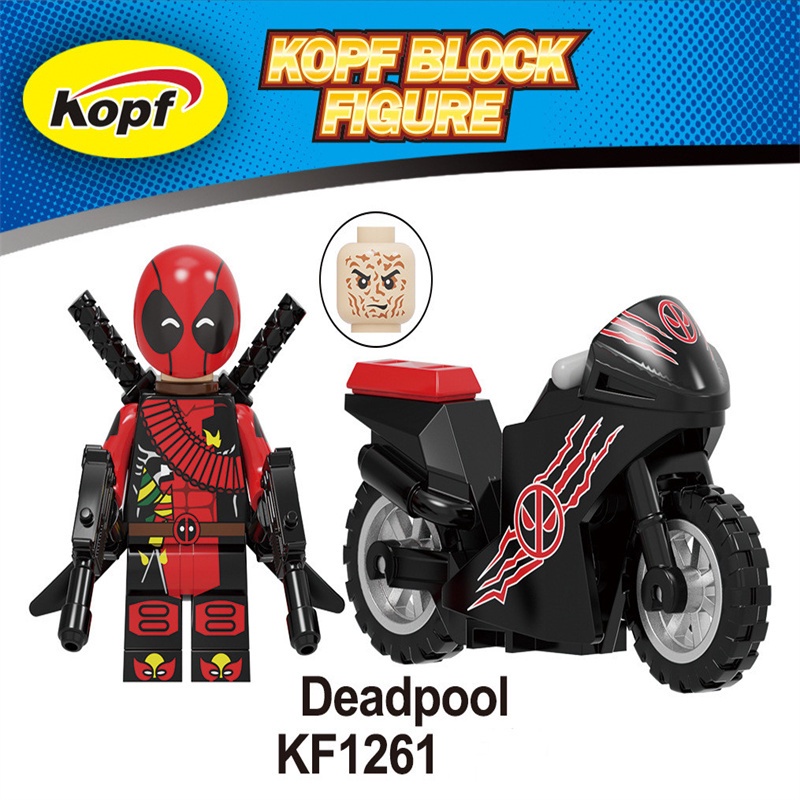 Marvel Mainan Balok Bangunsusun Mini Model Bentuk Deadpool Spider Man Untuk Anak