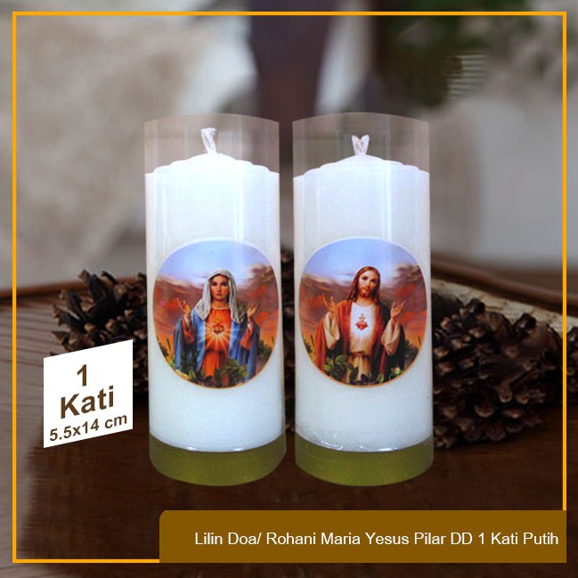 Lilin Ibadah Doa Rohani Yesus Maria Pilar Double Dragon 1 Kati Putih