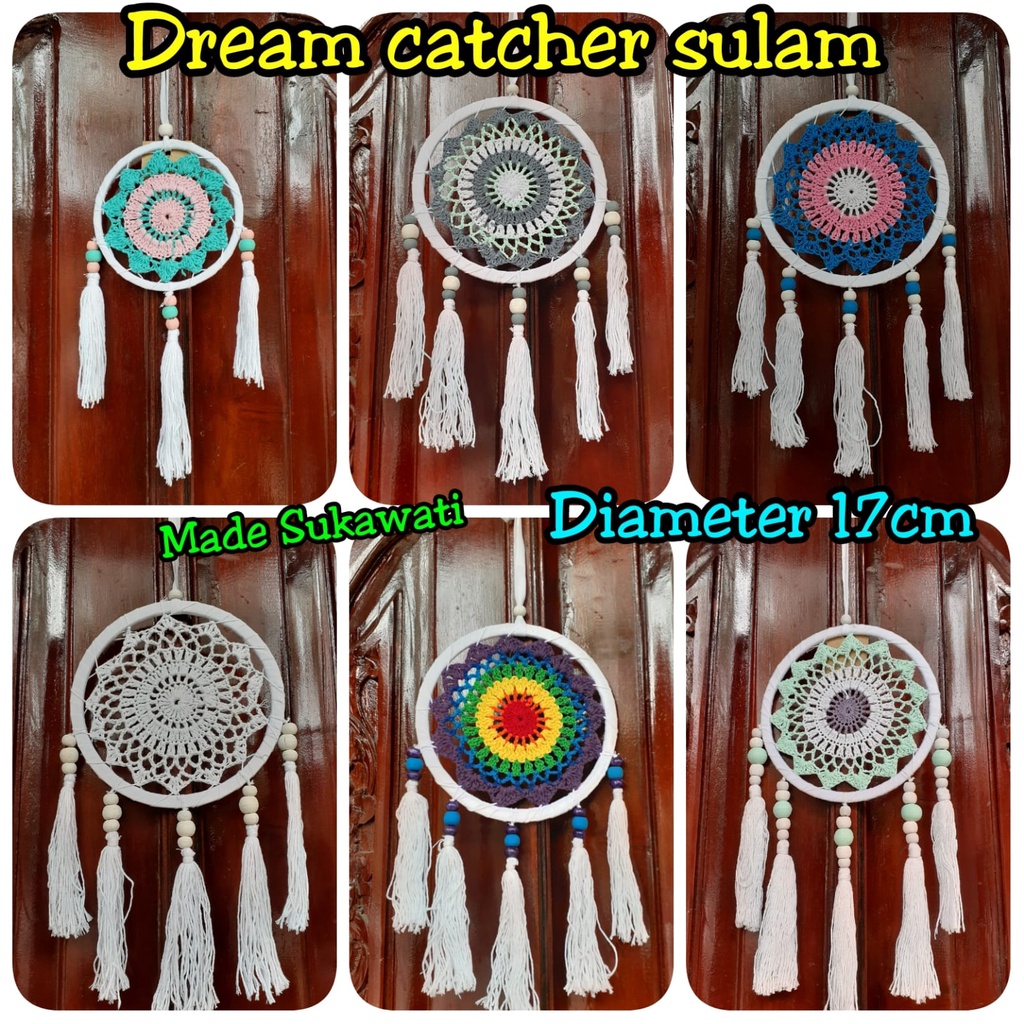 Dream catcher sulam bintang bola benang hiasan dekorasi gantung