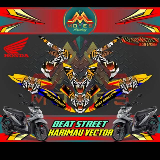 Beat Street HARIMAU VECTOR Decal Sticker Striping Motor