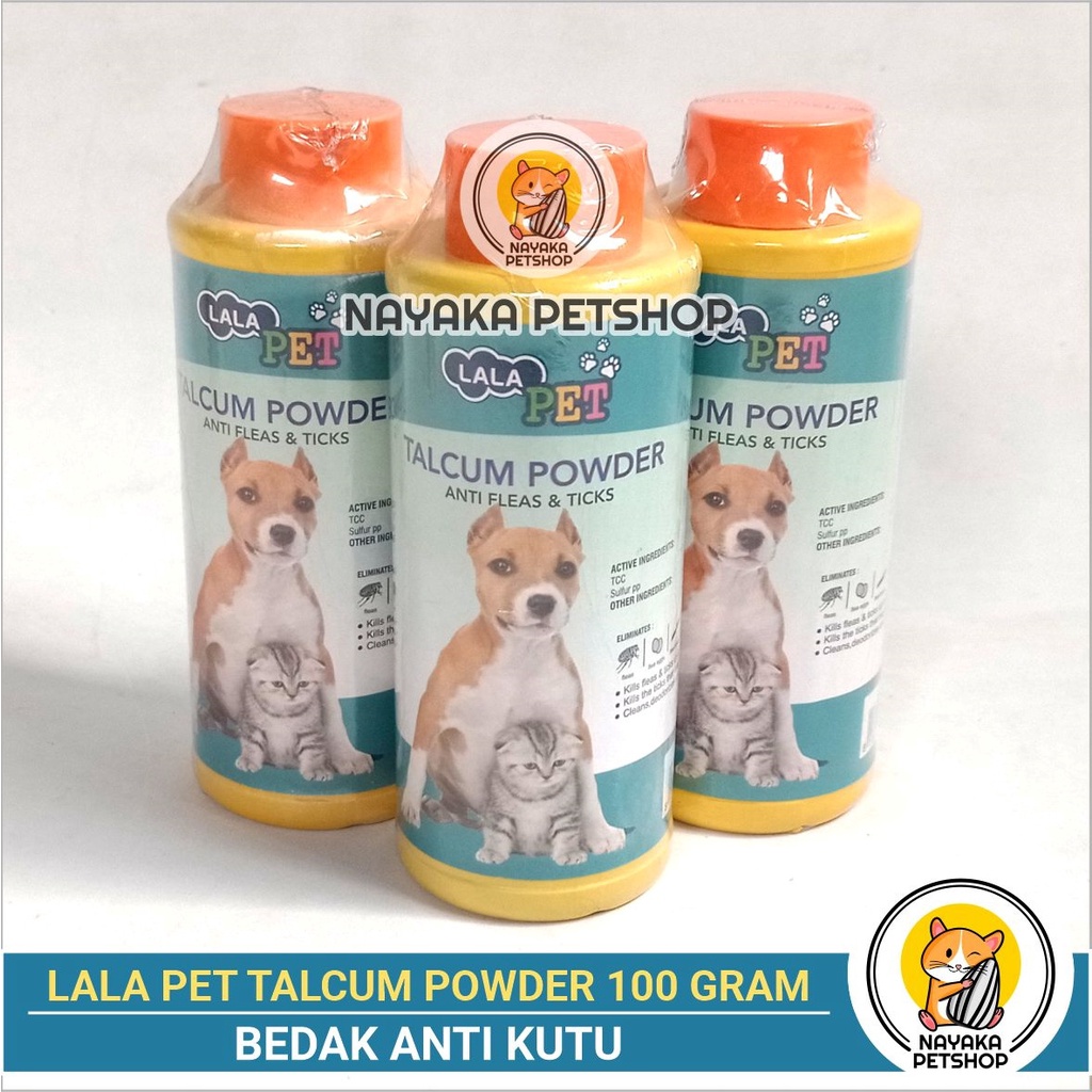 Lala Pet Talcum Powder 100 gr Bedak Kutu Kucing Hamster Anti Tick Flea Anjing Lalapet