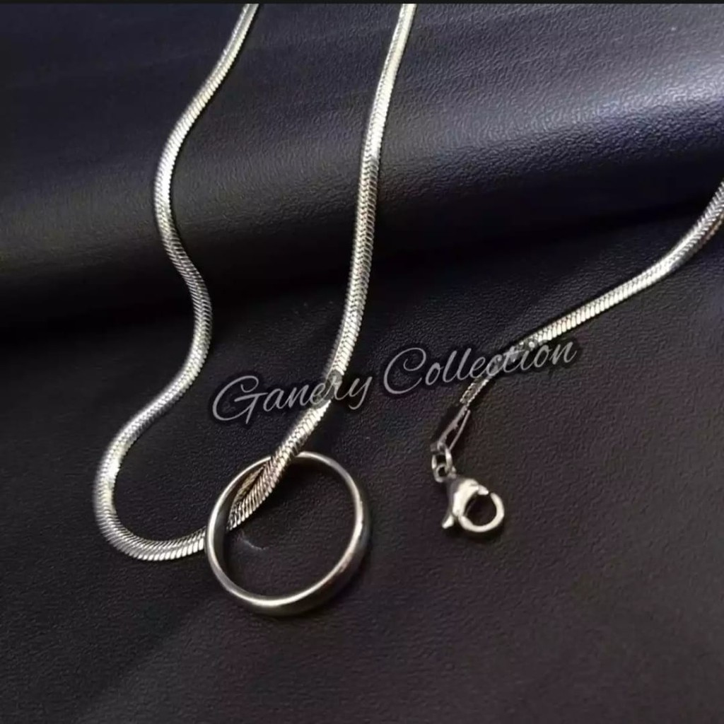Ganery Kalung Titanium Plus Liontin Anti Karat Selamanya