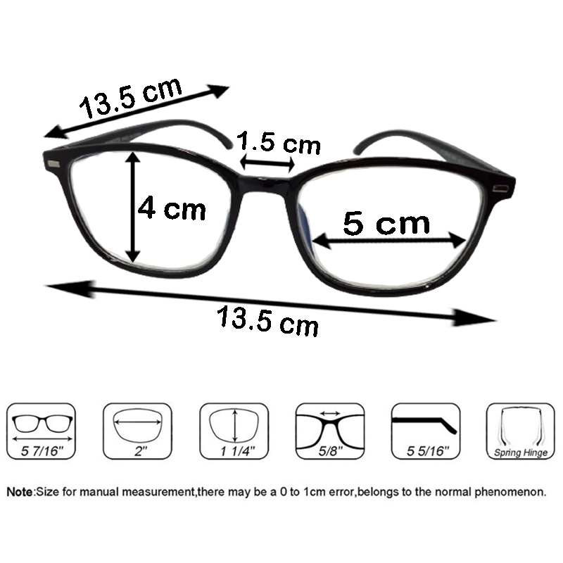 Kacamata minus (-) Anti Radiasi Blueray uk -0.50 s/d -4.00 Fashion Pria Wanita Kacamata Baca Lensa Minus Kacamata Rabun Jauh Kaca mata Baca Fashion Reading Glasses Unisex