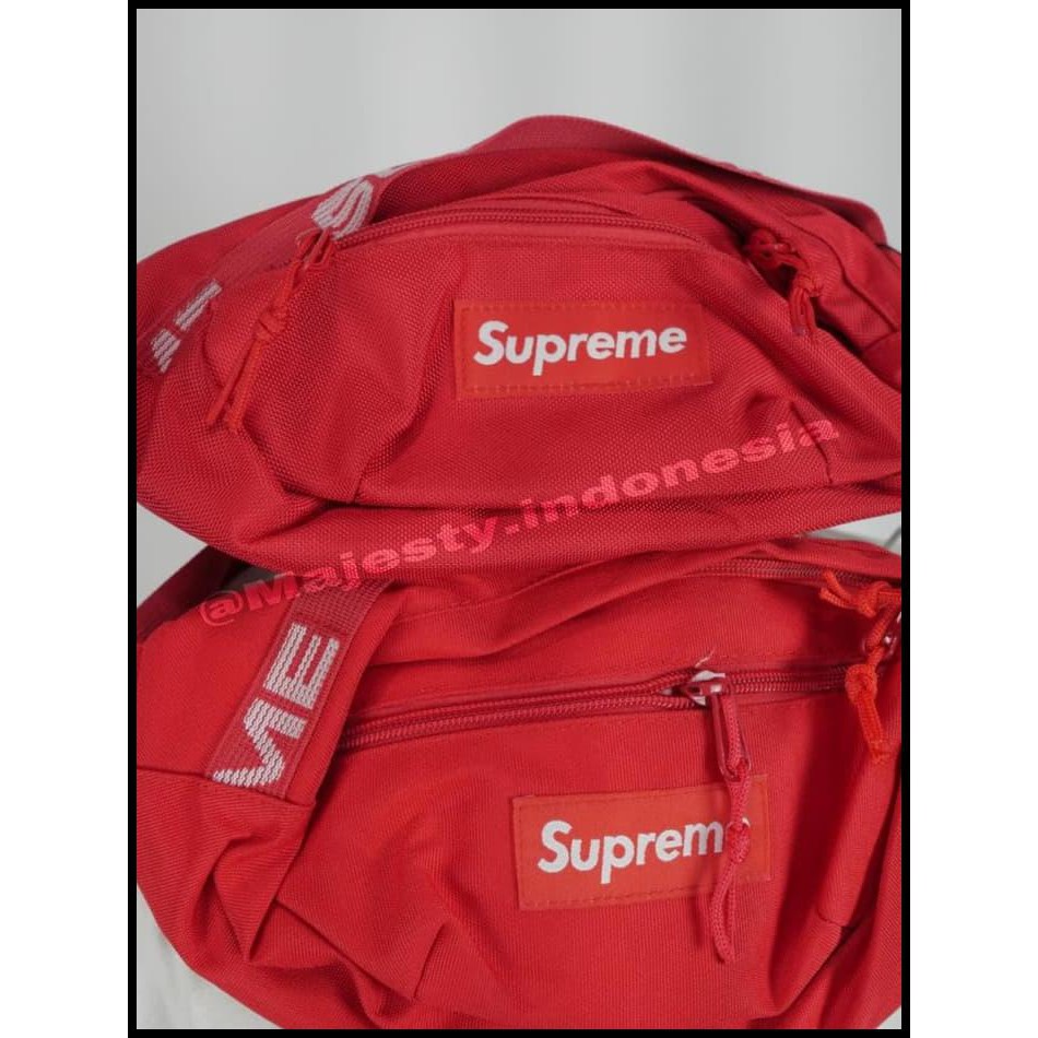 Bxys Tas Selempang / Waistbag Supreme Ss18 Grade Ori Mirror Import - Hitam 896J