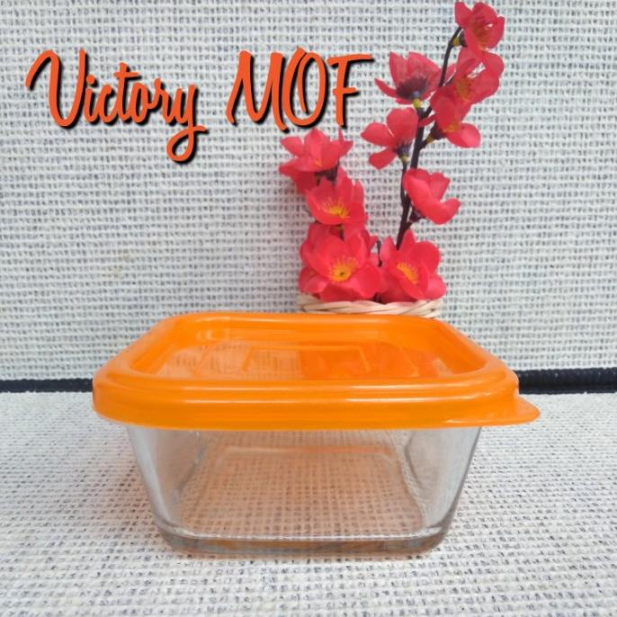 *****] Kedaung Mangkok Kaca Tebal Bentsuk Persegi + Tutup Plastik SQB-120BC