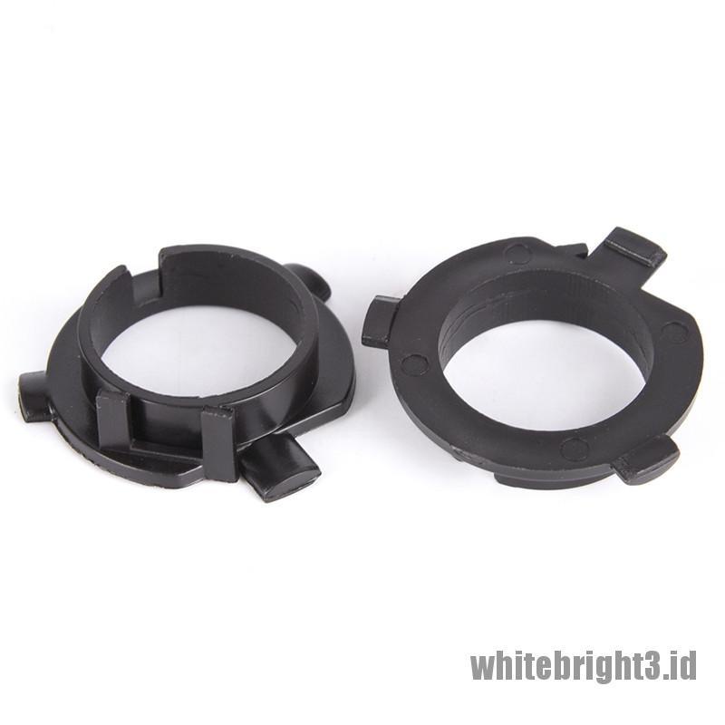 2pcs Adapter Klip Retainer Lampu Depan Mobil LED H7 Warna Putih