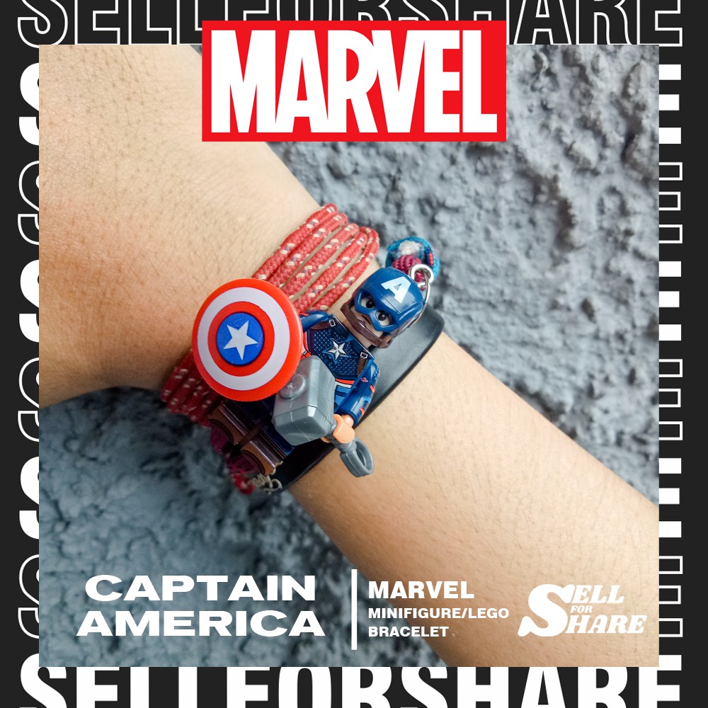 GELANG LEGO CAPTAIN AMERICA / GELANG MARVEL / GELANG MAINAN / GELANG AESTHETIC / BRACELET / VIRAL