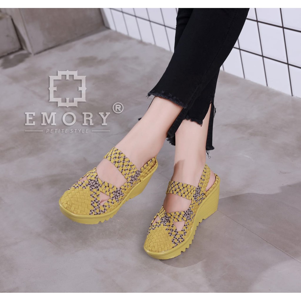 EMORY NERANDA #QQEMO805 / SEPATU WEDGES WANITA RAJUT MURAH