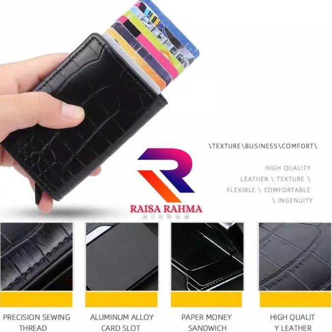 

Dompet Kartu Smart Wallet Credit Card Holder Metal Case Rfid