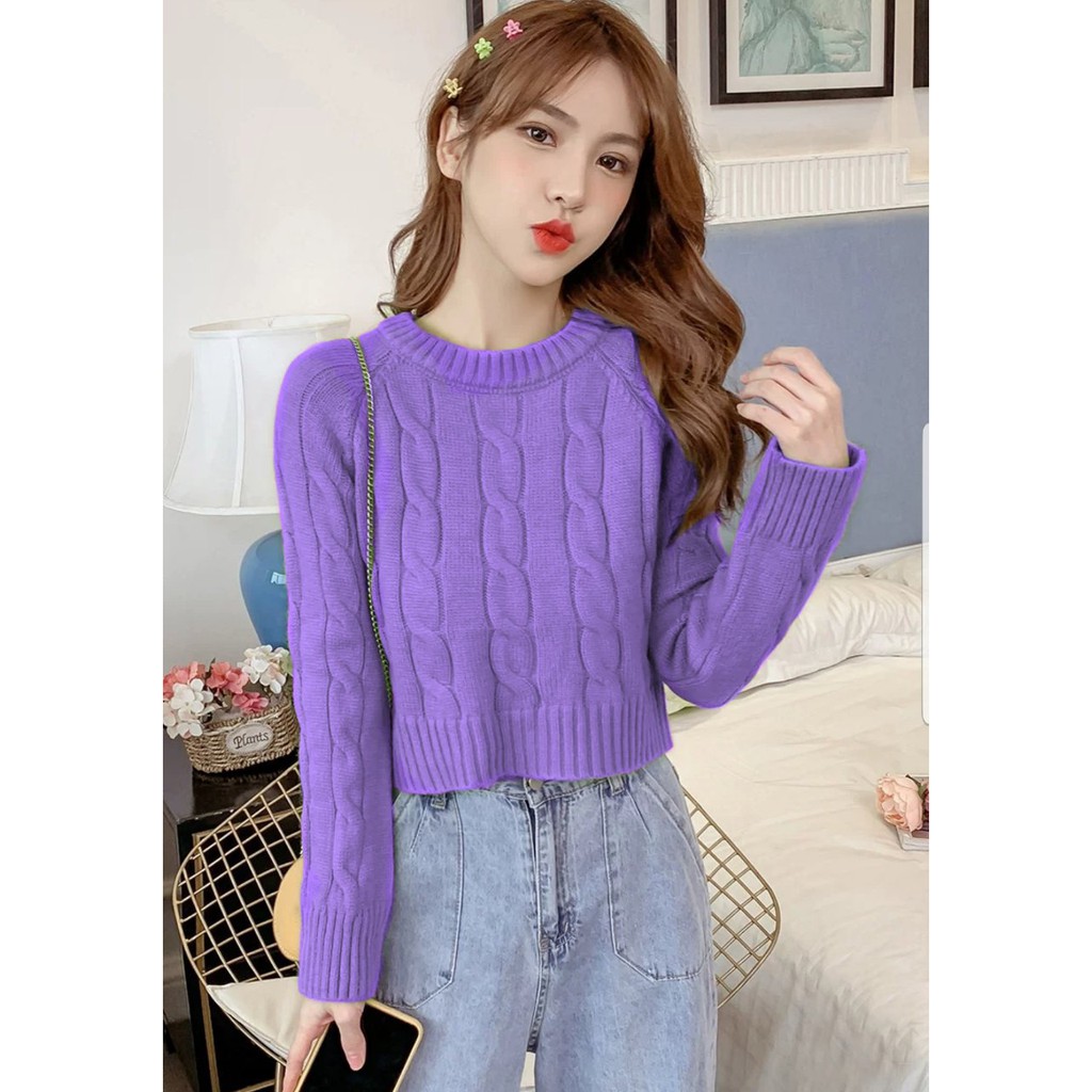 ZRS [COD] + [GRATIS ONGKIR] Sweater Rajut Emily / Sweater Wanita / Sweater Rajut / Sweater Korean