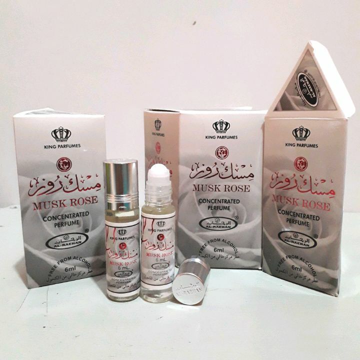 Parfum Al Rehab Musk Rose Original 6ml Roll Perbox isi 6 botol Al Rehab