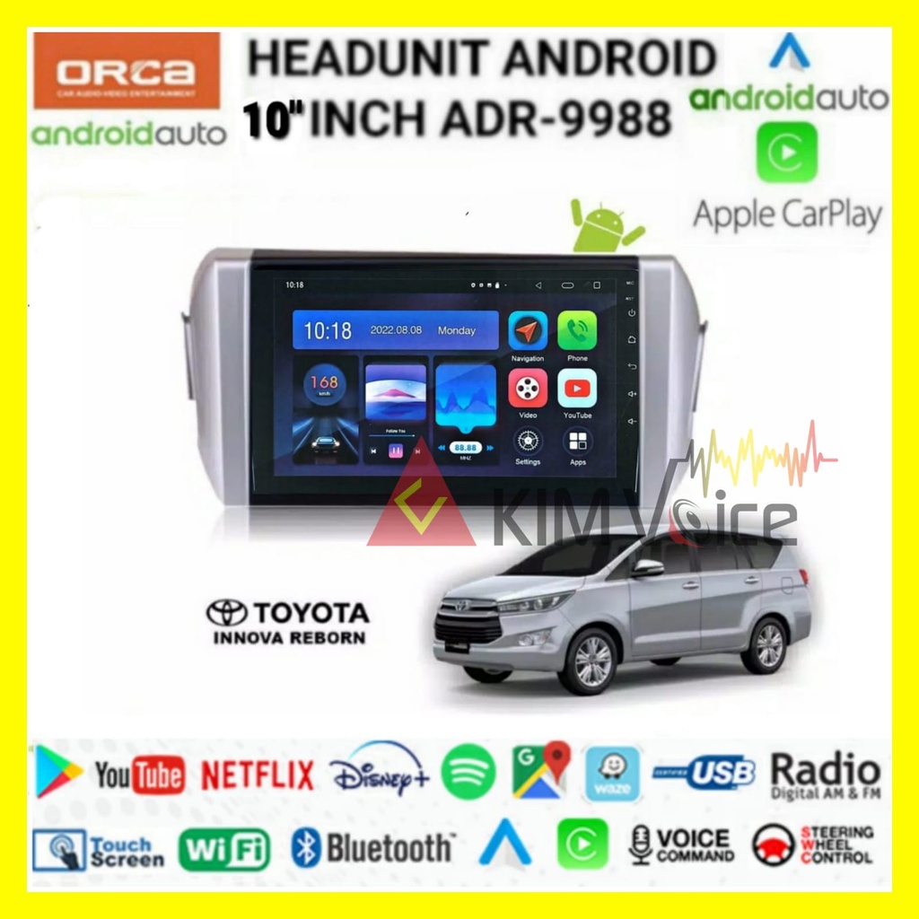 Head Unit Android Orca 10 inch OEM Innova Reborn Voice Command