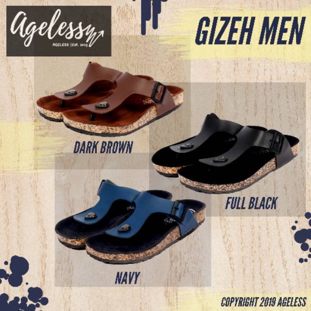 AGELESS Sendal Jepit Birken Classic Pria Premium (Gizeh Men Series