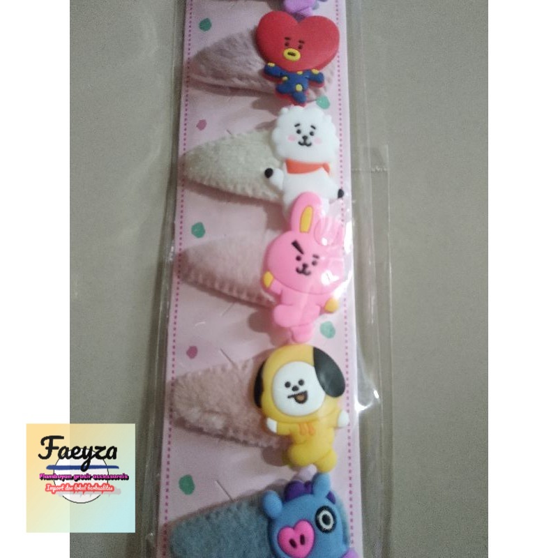 10 pcs JEPIT RAMBUT BT21 BTS bulu murah