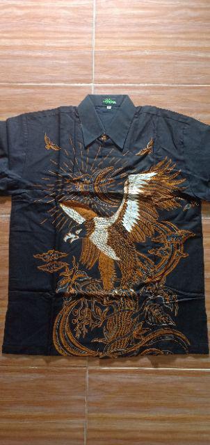 Batik Solo Cakra Elang Pendek Kemeja Pria Katun Halus Sragenan Full Furing