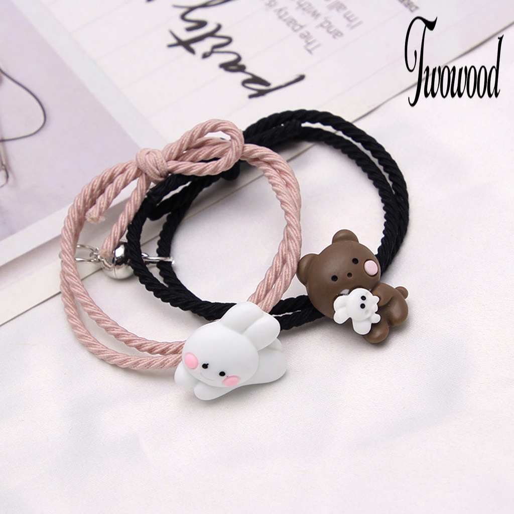 2pcs Gelang Pasangan Desain Kartun Untuk Hari Valentine