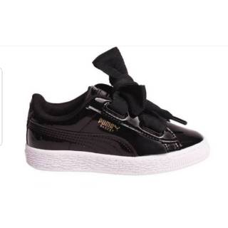 puma basket heart black patent