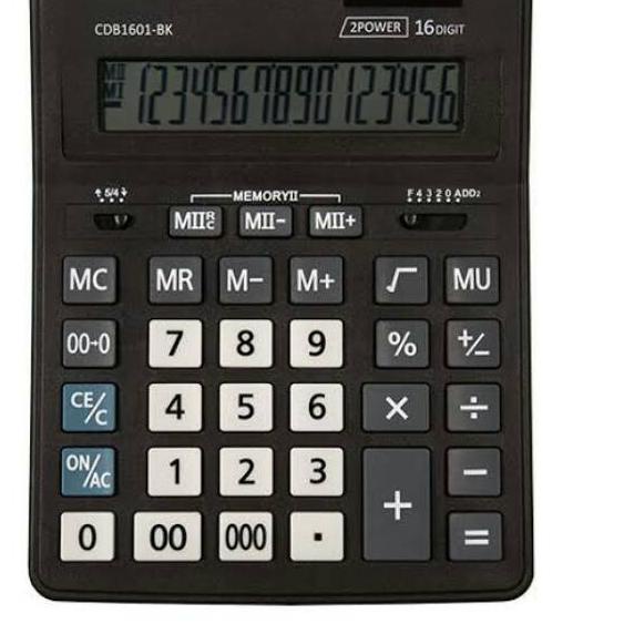 

Miliki - Original kalkulator calculator meja citizen cdb1601-bk cdb1601bk 16 Digit garansi resmi ,,