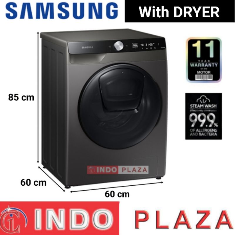 MESIN CUCI SAMSUNG FRONT LOADING WD11T754DBX 11 Kg INVERTER With DRYER - ADD WASH - ECO BUBBLE - AI CONTROL