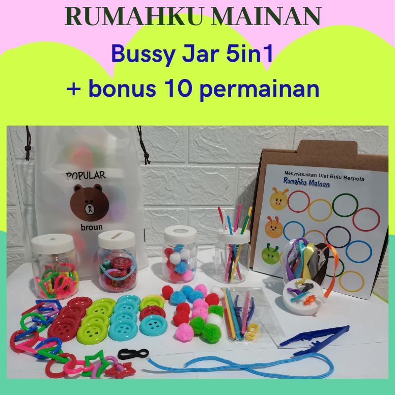 BUSY JAR 5IN1 10 AKTIFITAS MAINAN MONTESSORI ANAK