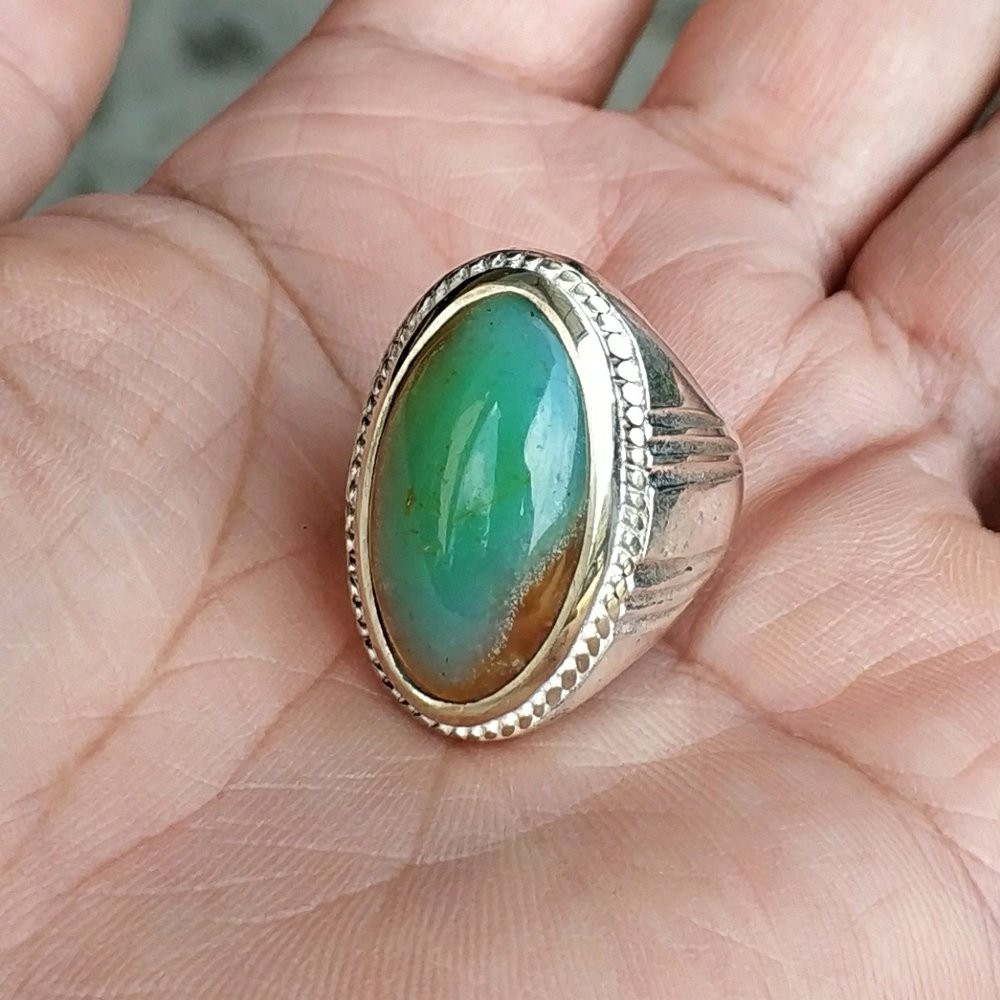 CINCIN BATU AKIK NATURAL GARUT CIKOLAK HIJAU SEMI PANDAN