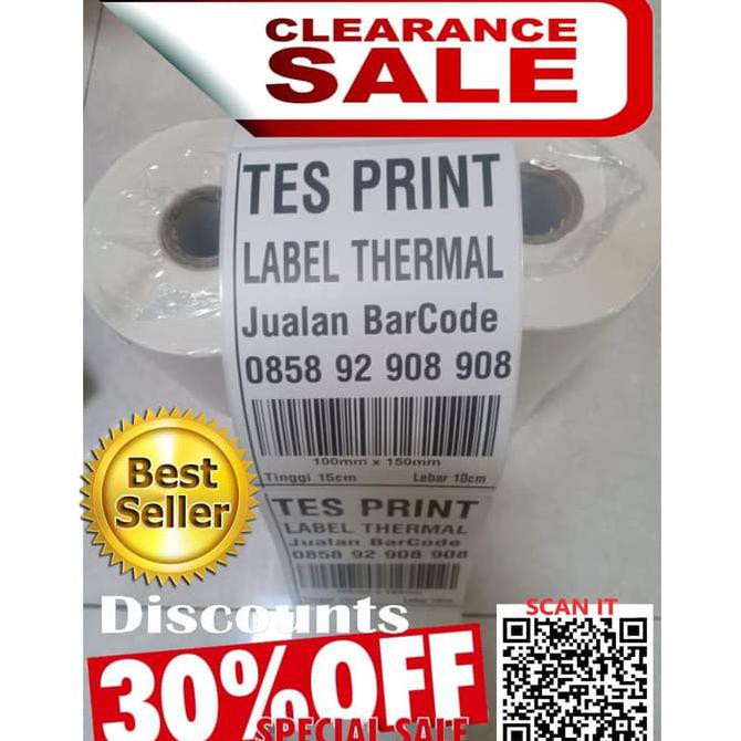 

[[BISA COD]] LABEL BARCODE 100 X 150 300 PCS KERTAS STICKER DIRECT THERMAL 100x150 LIMITED EDITION
