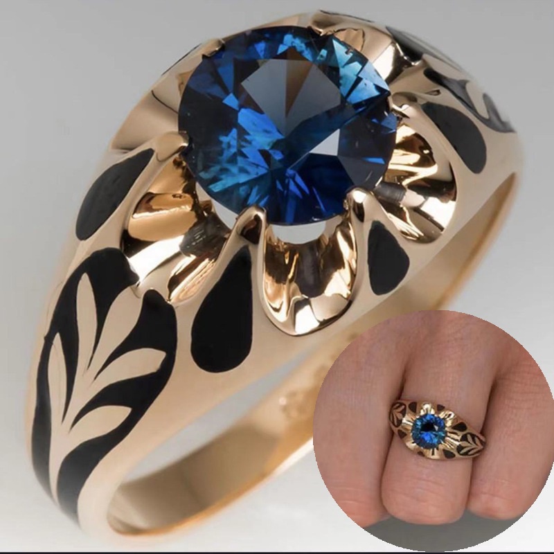 Cincin Zircon Biru Untuk Wanita Yang Menyarankan Pernikahan Yang Indah