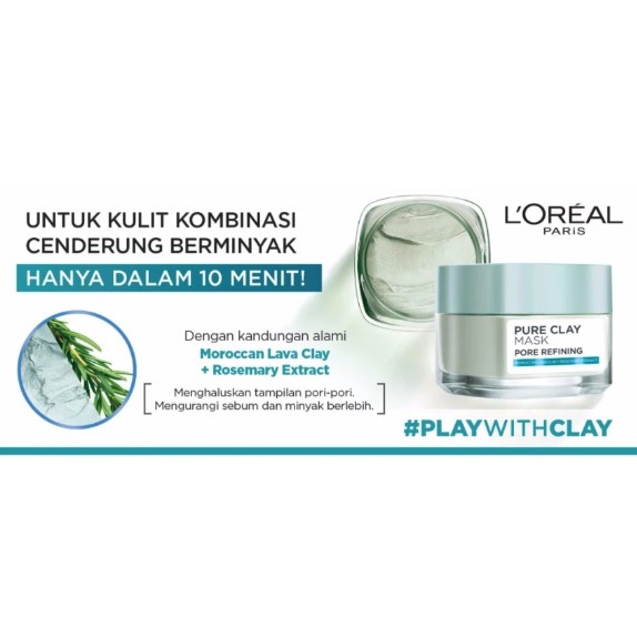 L'oreal Paris Pure Clay Mask Pore Refining Mask 50ml loreal